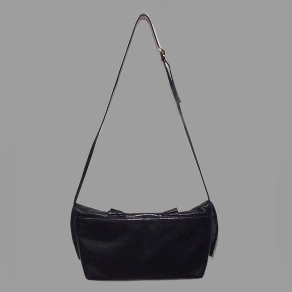 Vintage SUSAN GAIL Leather Clutch/Shoulder Bag with Large Bow Front Flap, Black - Picture 7 of 14